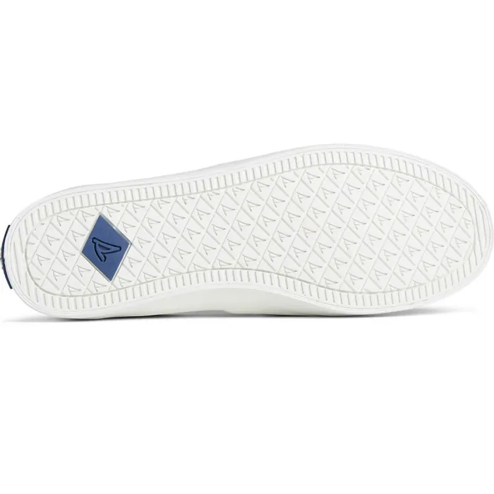 Sneakers Women Sperry Crest Twin Gore Perforated Leather Slip On Sneaker White