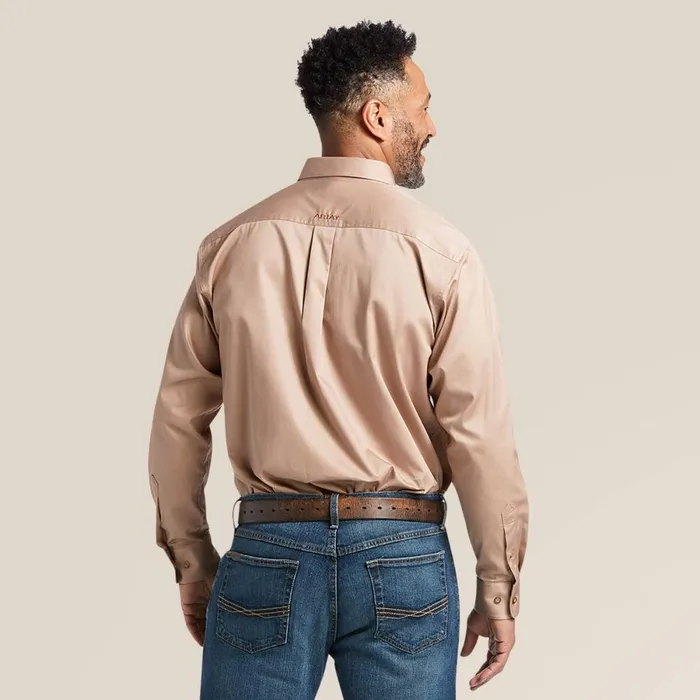 Solid Twill Classic Fit Shirt Khaki Men Ariat Button Down Shirts Solid Twill Classic Fit Shirt Khaki Men Ariat Button Down Shirts