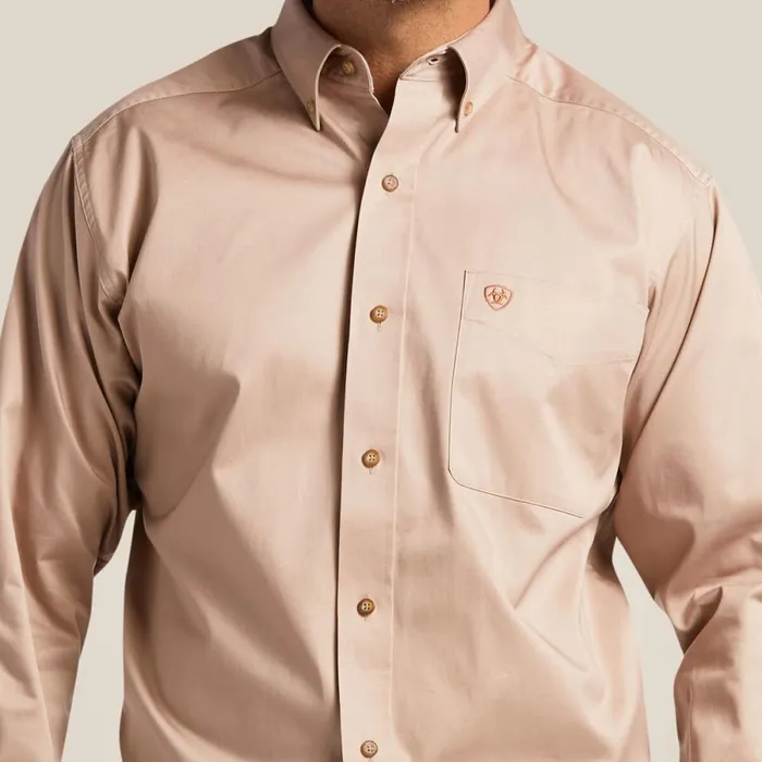Solid Twill Classic Fit Shirt Khaki Men Ariat Button Down Shirts Solid Twill Classic Fit Shirt Khaki Men Ariat Button Down Shirts