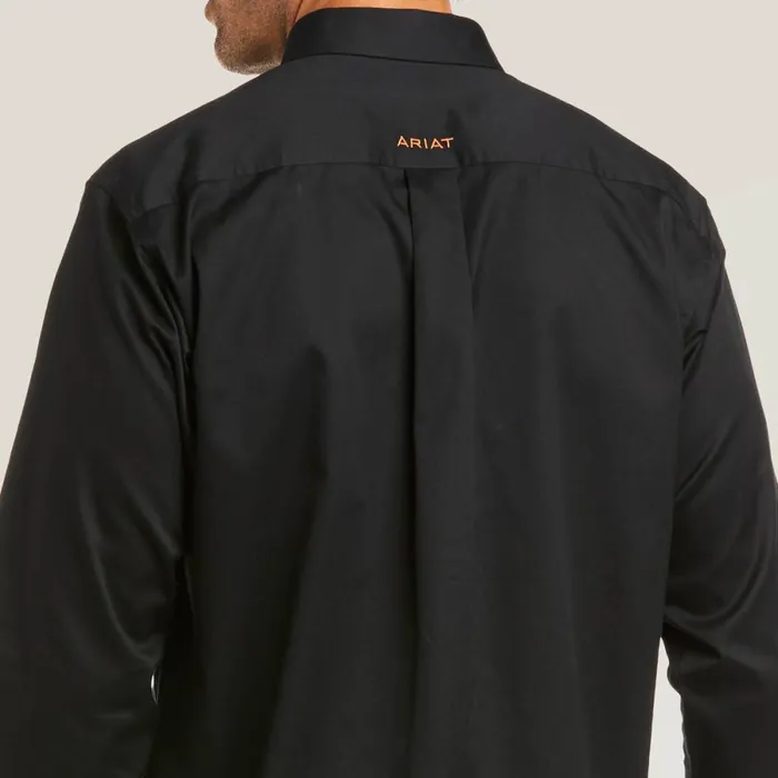 Solid Twill Fitted Shirt Black Men Ariat Button Down Shirts Solid Twill Fitted Shirt Black Men Ariat Button Down Shirts
