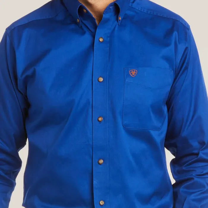 Solid Twill Fitted Shirt Ultramarine Men Ariat Button Down Shirts Solid Twill Fitted Shirt Ultramarine Men Ariat Button Down Shirts