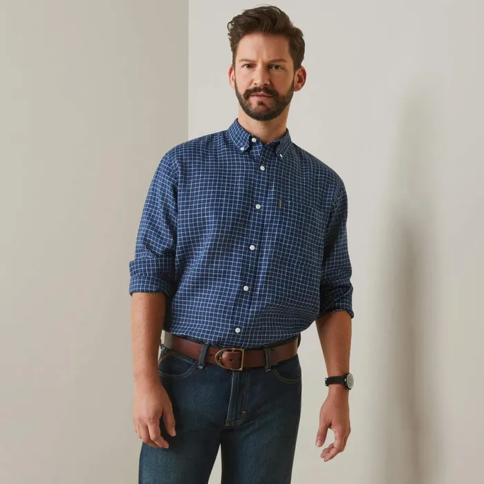 Sonoma Shirt Navy Tattersal Men Ariat Button Down Shirts