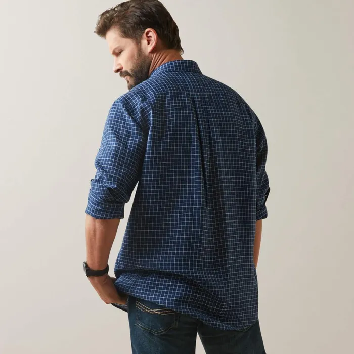Sonoma Shirt Navy Tattersal Men Ariat Button Down Shirts