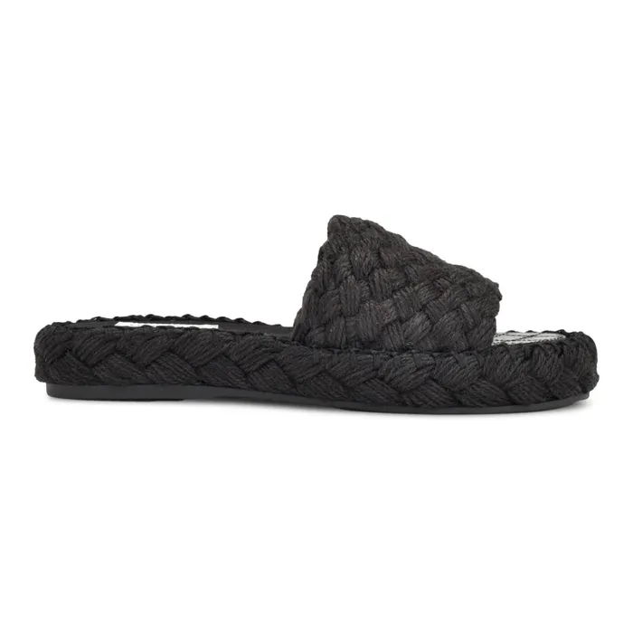 Stef Woven Slide Sandals Black Women Nine West Sandals