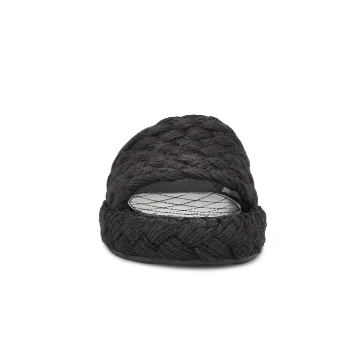 Stef Woven Slide Sandals Black Women Nine West Sandals