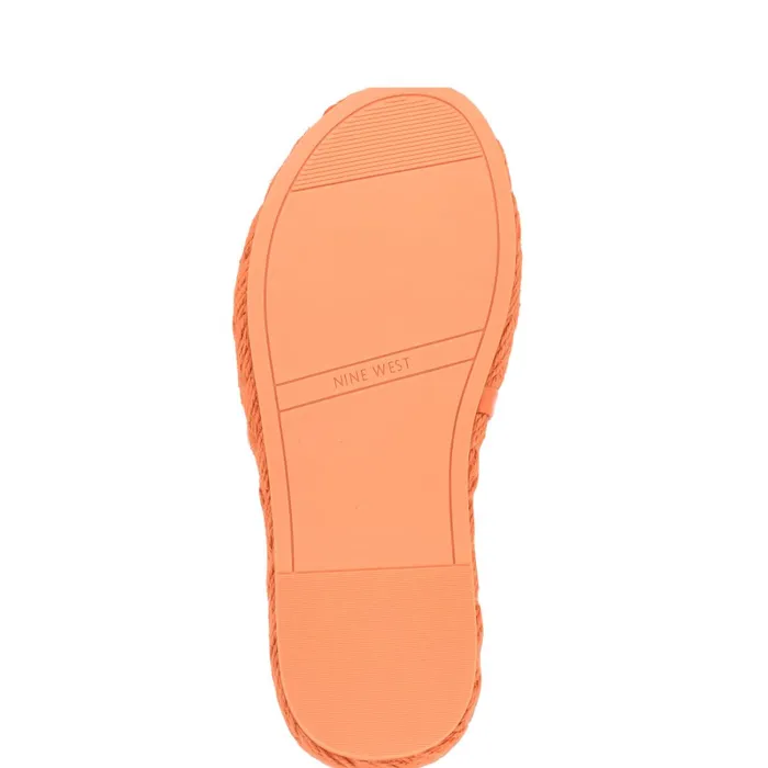 Stef Woven Slide Sandals Orange Women Nine West Low Heel Stef Woven Slide Sandals Orange Women Nine West Low Heel