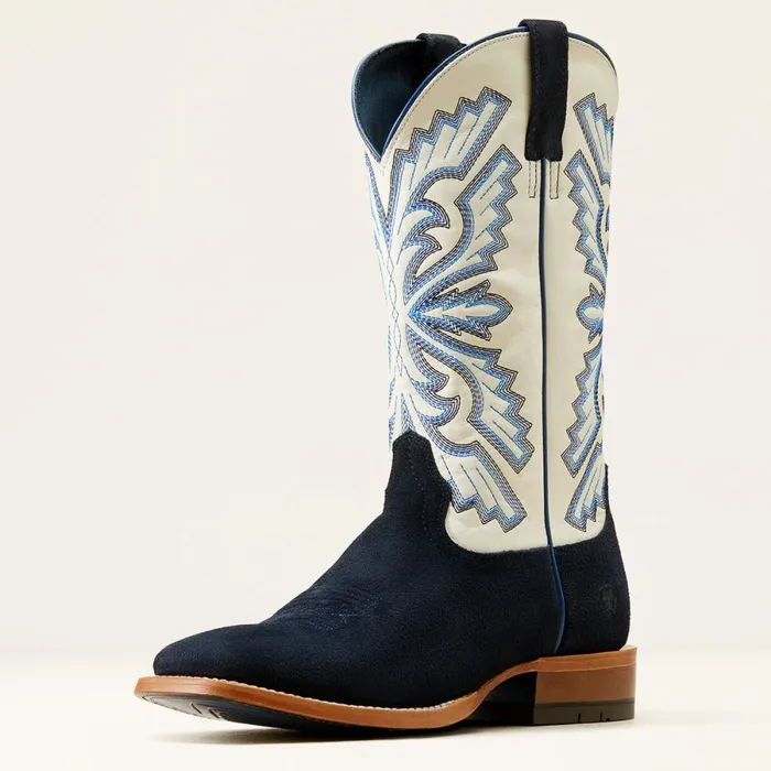 Sting Cowboy Boot Indigo Roughoutblanco Men Ariat Western Boots