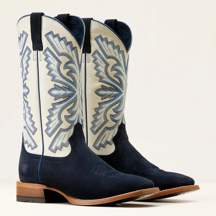 Sting Cowboy Boot Indigo Roughoutblanco Men Ariat Western Boots Sting Cowboy Boot Indigo Roughoutblanco Men Ariat Western Boots