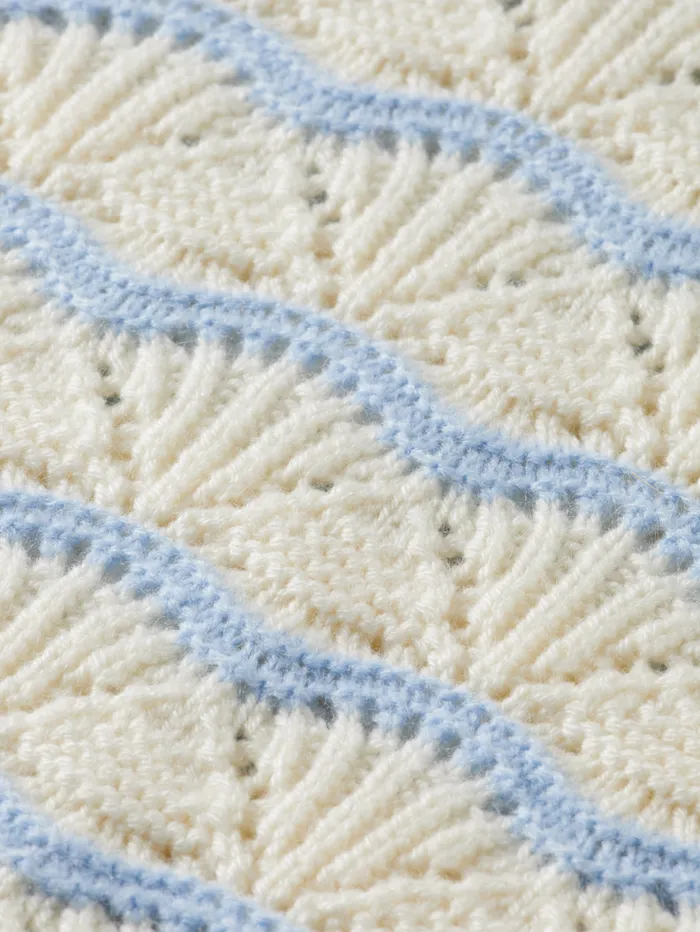 STRIPE BOXY PULLOVER WITH COLLAR Pacific Blue Kids Scotch and Soda Knitwear