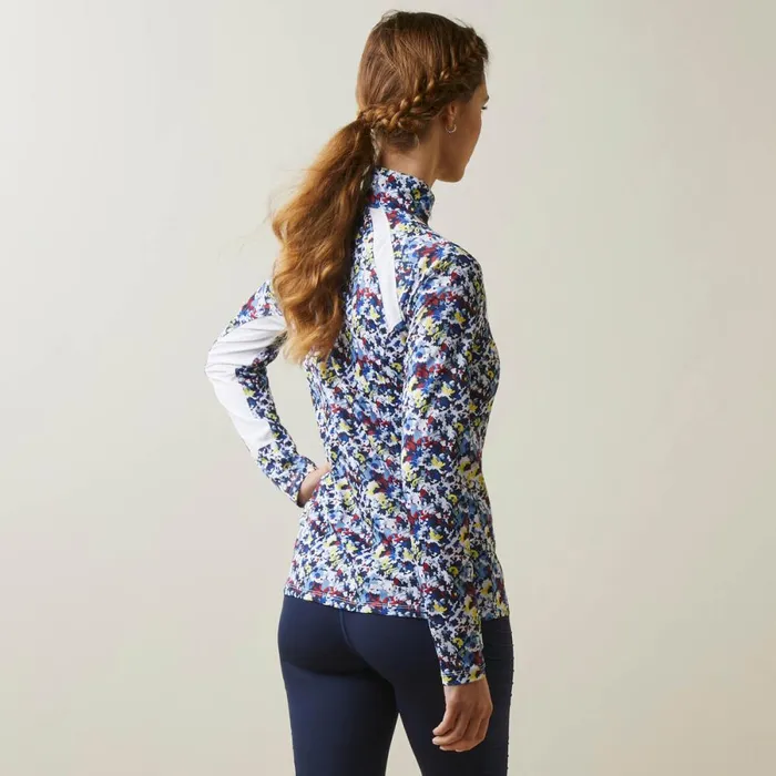 Sunstopper 20 14 Zip Baselayer Blue Camo Floral Women Ariat TShirts and Tops