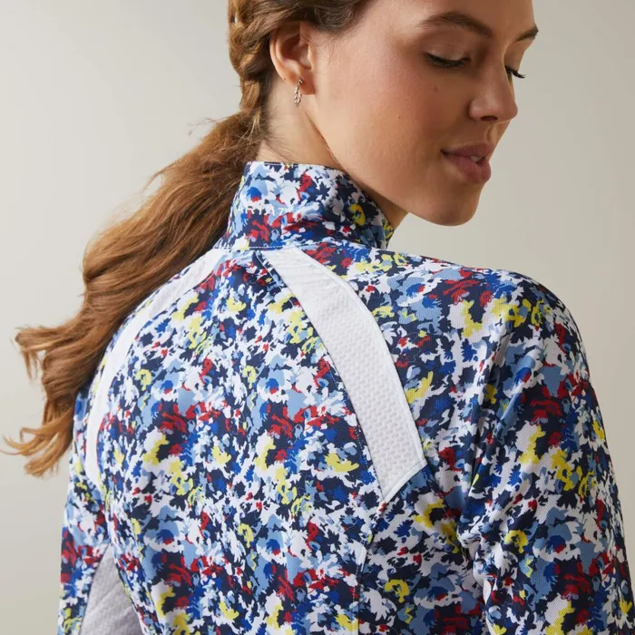 Sunstopper 20 14 Zip Baselayer Blue Camo Floral Women Ariat TShirts and Tops