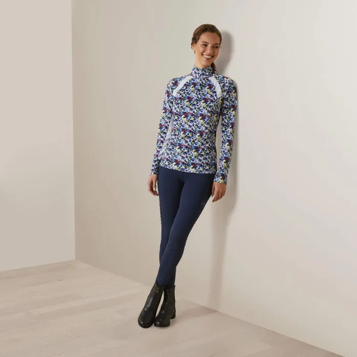 Sunstopper 20 14 Zip Baselayer Blue Camo Floral Women Ariat TShirts and Tops
