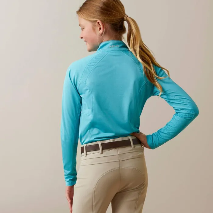 Sunstopper 20 14 Zip Baselayer Maui Blue Kids Ariat English Riding Clothing