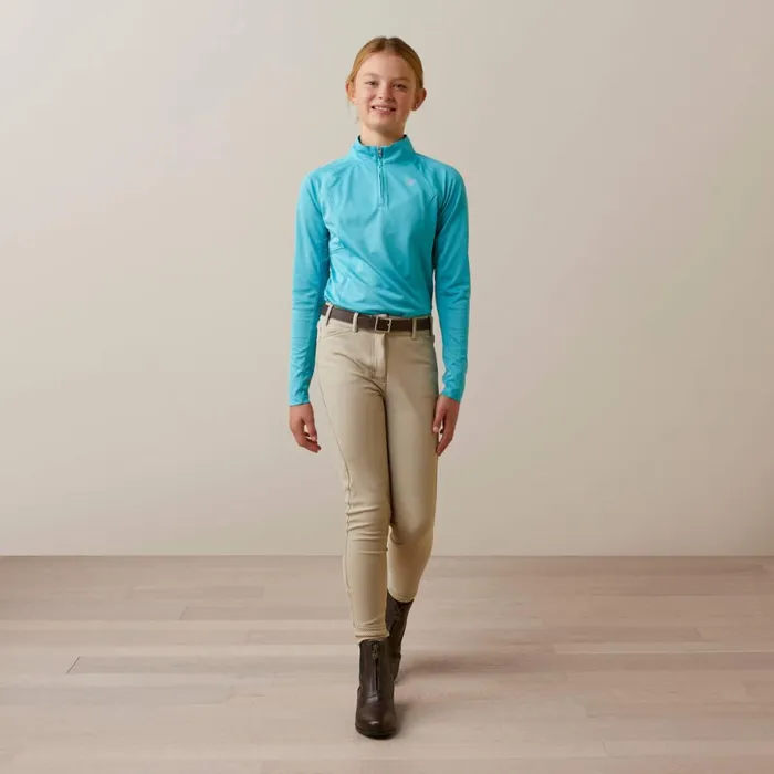 Sunstopper 20 14 Zip Baselayer Maui Blue Kids Ariat English Riding Clothing