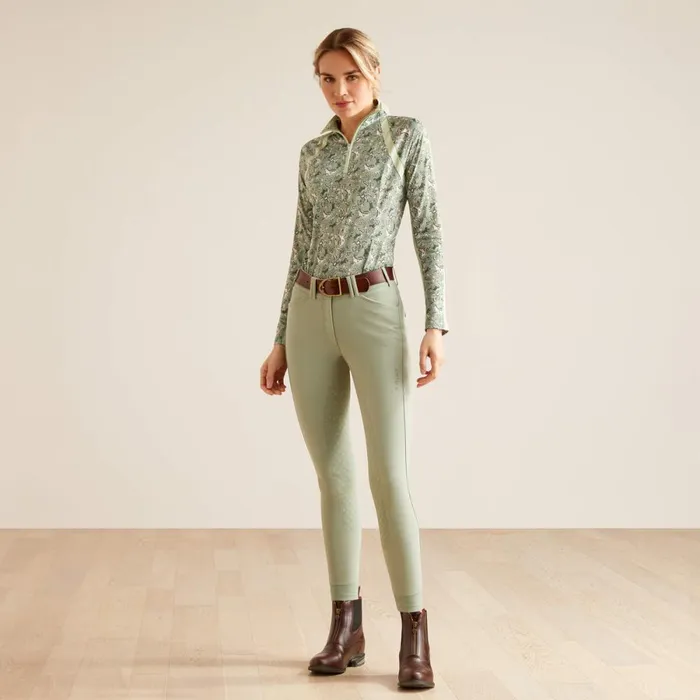 Sunstopper 30 14 Zip Baselayer Green Baroque Women Ariat TShirts and Tops