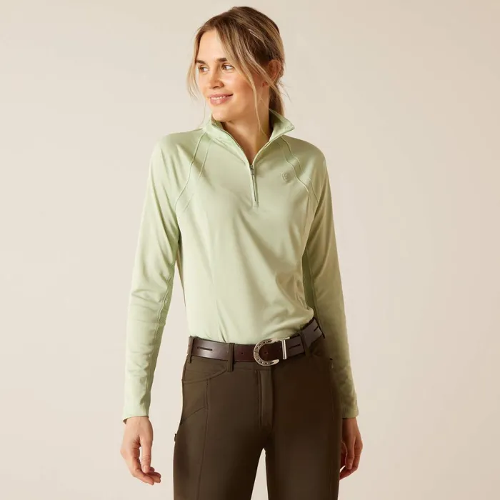 Sunstopper 30 14 Zip Baselayer Laurel Green Women Ariat TShirts and Tops