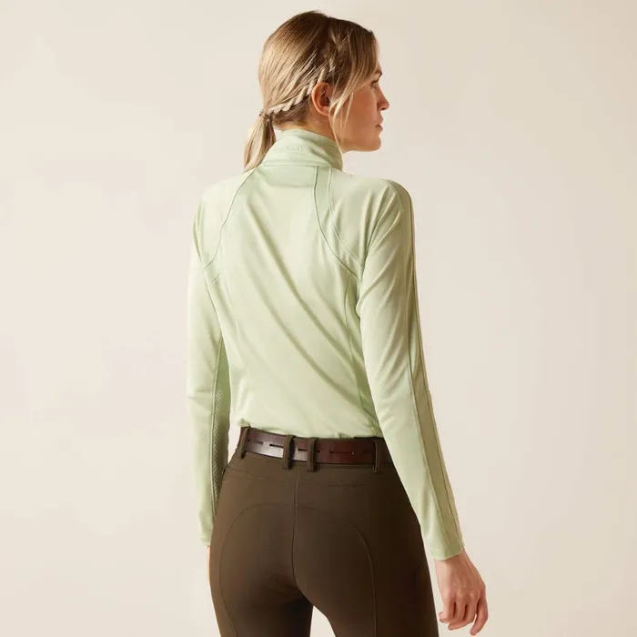 Sunstopper 30 14 Zip Baselayer Laurel Green Women Ariat TShirts and Tops Sunstopper 30 14 Zip Baselayer Laurel Green Women Ariat TShirts and Tops