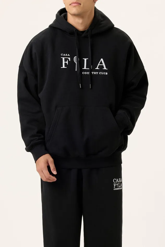 Sweatshirts and Hoodies Women Fila Casa Fila Country Club Hoodie 001 Black
