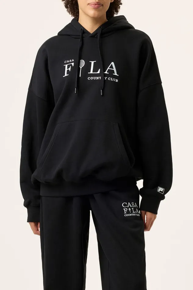Sweatshirts and Hoodies Women Fila Casa Fila Country Club Hoodie 001 Black