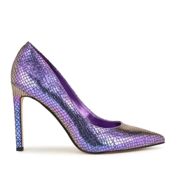 Tatiana Pointy Toe Pumps Dark Purple Women Nine West Pumps
