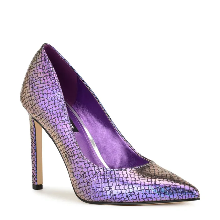 Tatiana Pointy Toe Pumps Dark Purple Women Nine West Pumps