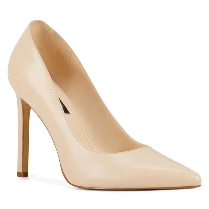 Tatiana Pointy Toe Pumps Ivory Leather Women Nine West High Tatiana Pointy Toe Pumps Ivory Leather Women Nine West High