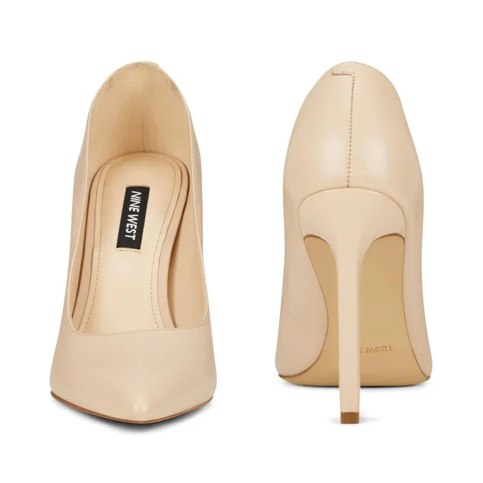 Tatiana Pointy Toe Pumps Ivory Leather Women Nine West High Tatiana Pointy Toe Pumps Ivory Leather Women Nine West High