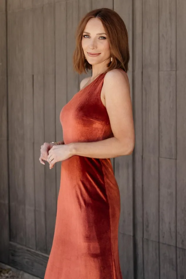 Tatiana Velvet One Shoulder Maxi Dress Cinnamon Women Baltic Born Maxi Dresses Tatiana Velvet One Shoulder Maxi Dress Cinnamon Women Baltic Born Maxi Dresses