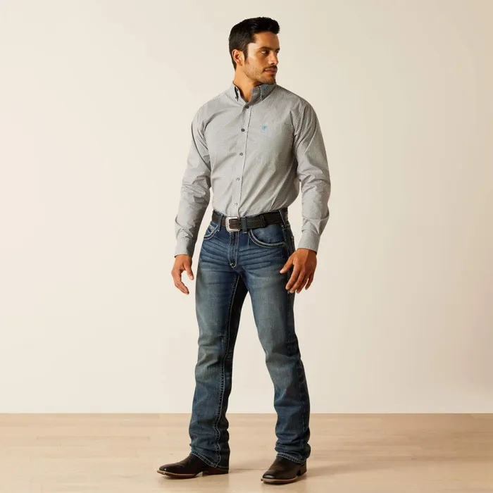 Team Gareth Fitted Shirt Beige Men Ariat Button Down Shirts