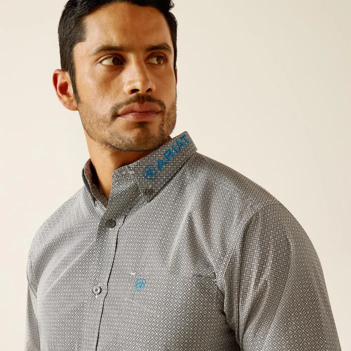 Team Gareth Fitted Shirt Beige Men Ariat Button Down Shirts