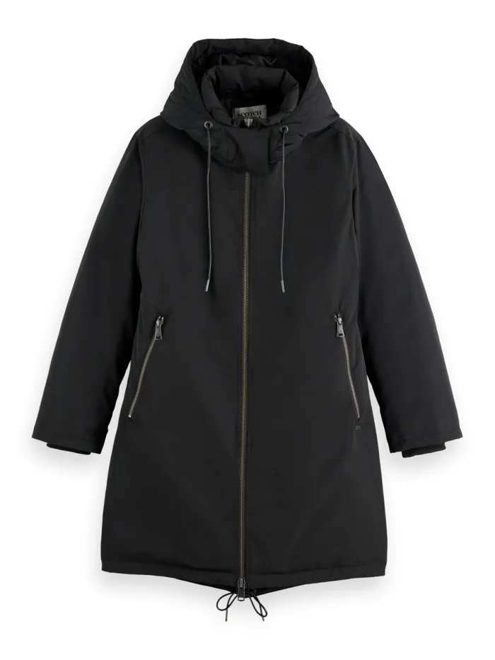 TECHNICAL PARKA Evening Black Women Scotch and Soda Jackets and Coats