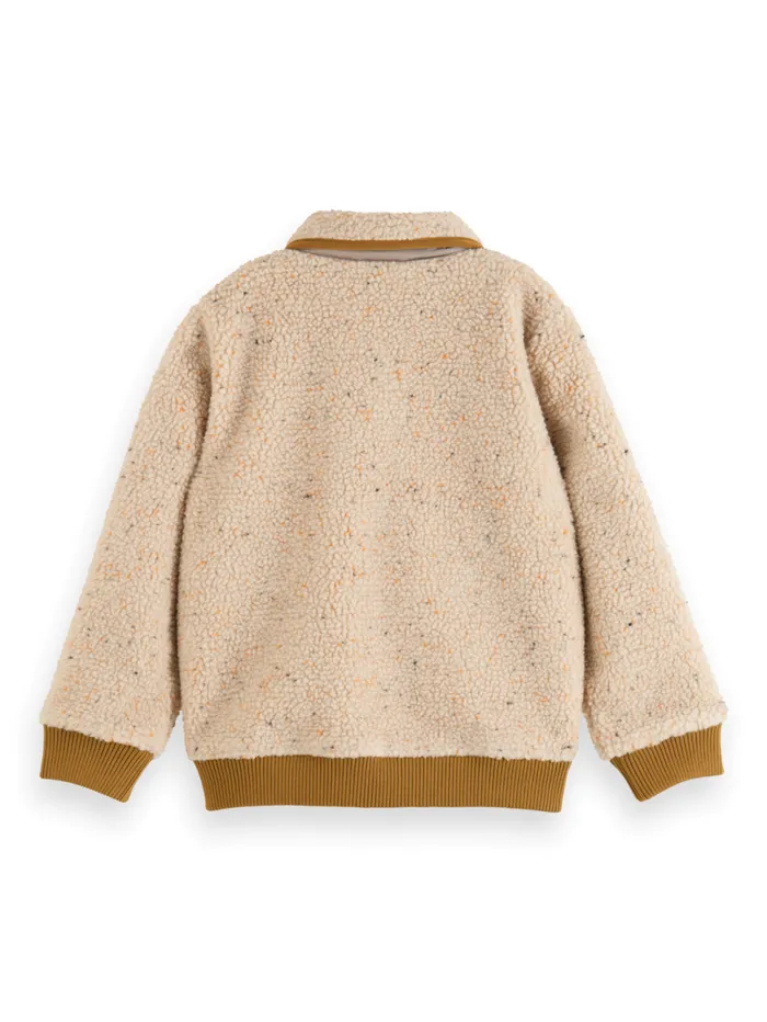 TEDDY JACKET WITH COLOURFUL NEPS Ecru Kids Scotch and Soda Jackets and Coats TEDDY JACKET WITH COLOURFUL NEPS Ecru Kids Scotch and Soda Jackets and Coats