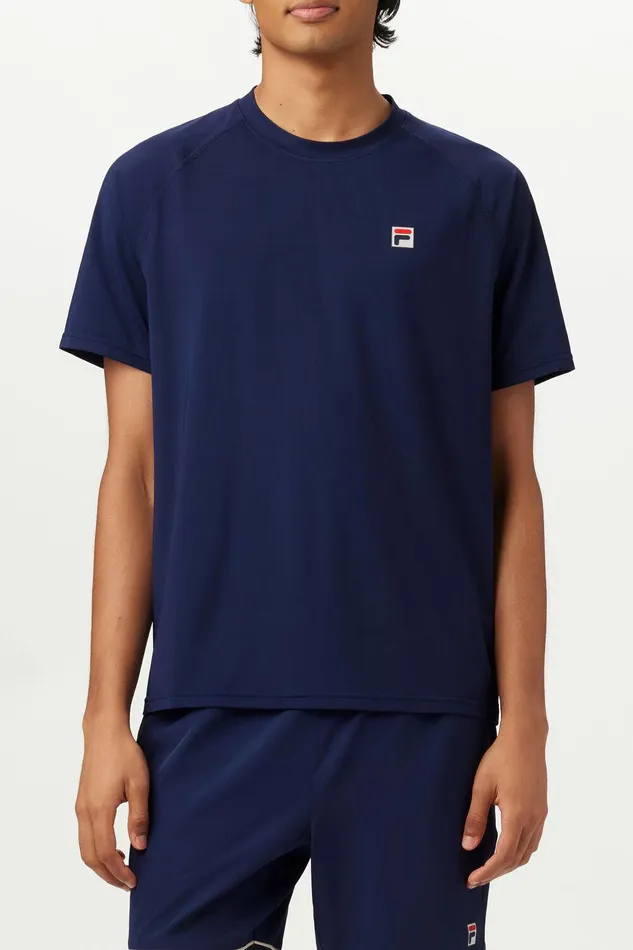 Tennis Men Fila Short Sleeve Crewneck 412 Fila Navy Tennis Men Fila Short Sleeve Crewneck 412 Fila Navy