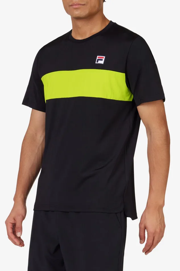 Tennis Men Fila Tennis Essentials Short Sleeve Crew 047 Black Cblm