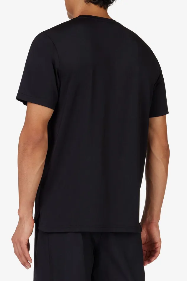 Tennis Men Fila Tennis Essentials Short Sleeve Crew 047 Black Cblm