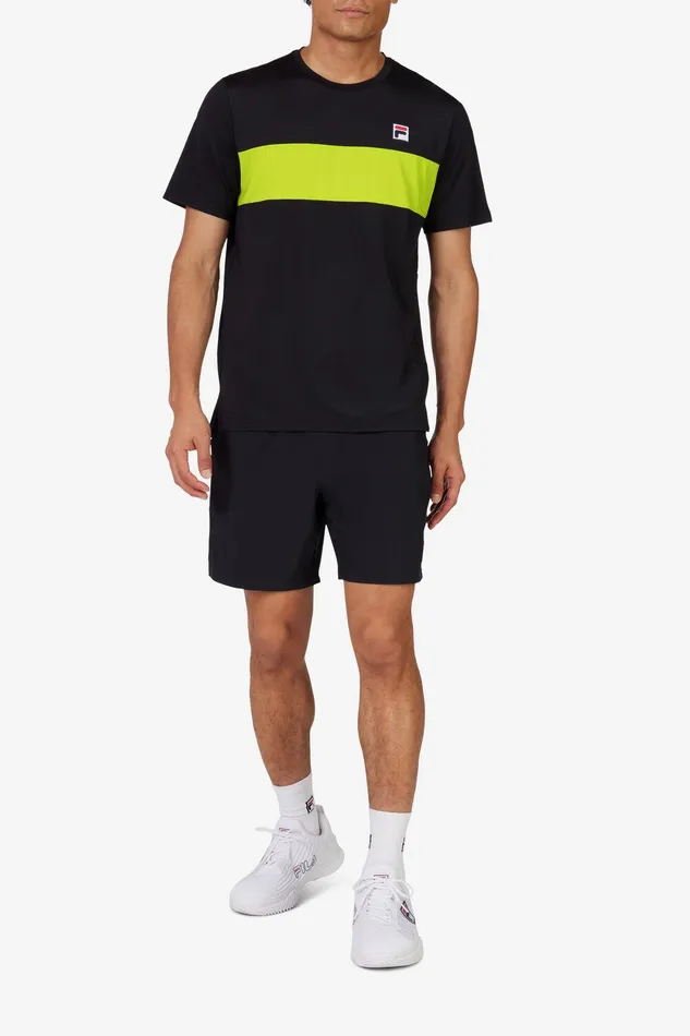 Tennis Men Fila Tennis Essentials Short Sleeve Crew 047 Black Cblm