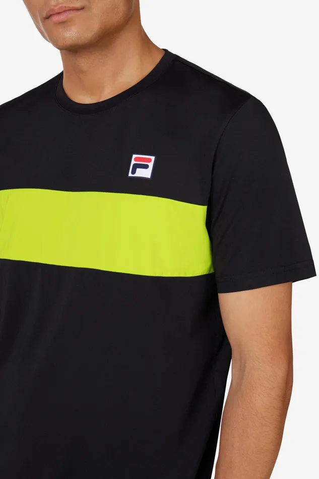 Tennis Men Fila Tennis Essentials Short Sleeve Crew 047 Black Cblm