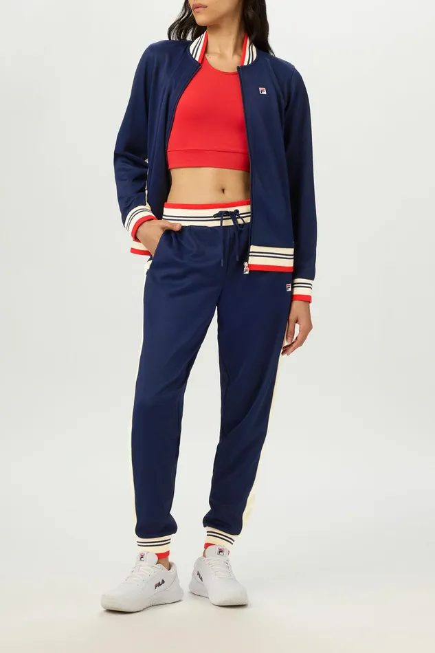 Tennis Women Fila Performance Iconic Settanta Pant 488 Fila Navyangorafila Red