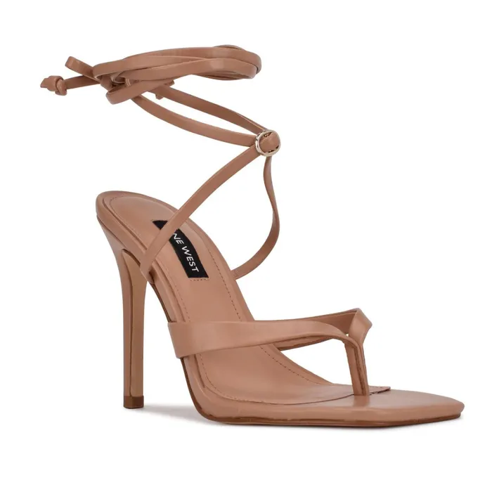 Terrie Ankle Wrap Heeled Sandals Nude Women Nine West Dress Terrie Ankle Wrap Heeled Sandals Nude Women Nine West Dress
