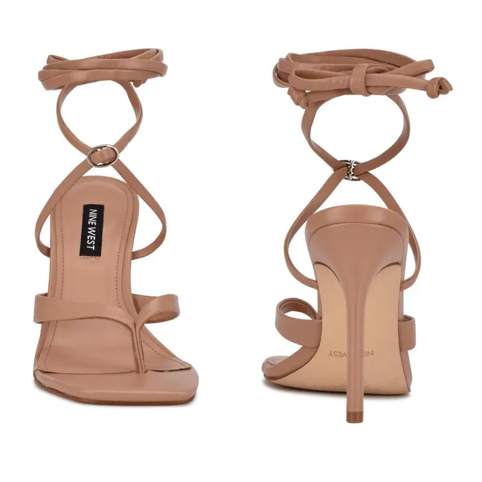 Terrie Ankle Wrap Heeled Sandals Nude Women Nine West Dress Terrie Ankle Wrap Heeled Sandals Nude Women Nine West Dress
