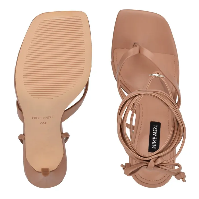 Terrie Ankle Wrap Heeled Sandals Nude Women Nine West Dress Terrie Ankle Wrap Heeled Sandals Nude Women Nine West Dress