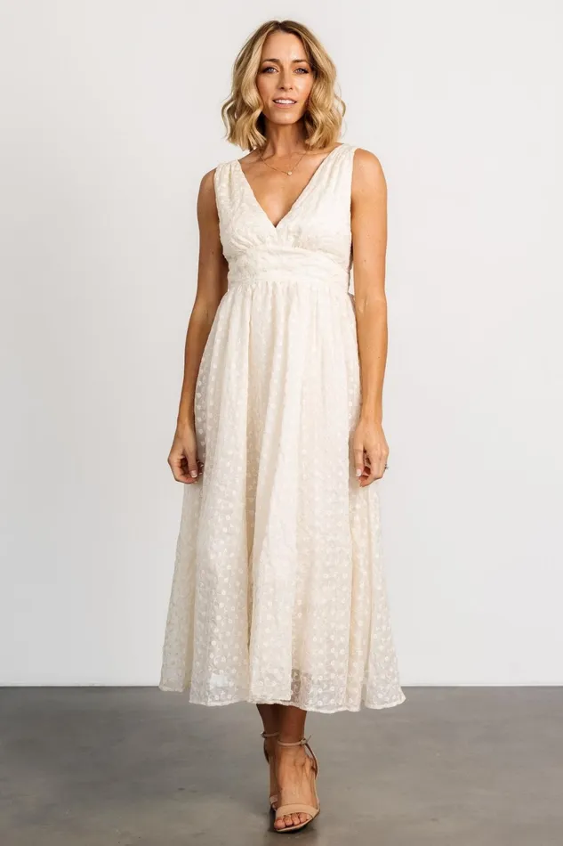 Thalia Embroidered Tank Midi Dress Vintage Cream Women Baltic Born Midi Dresses