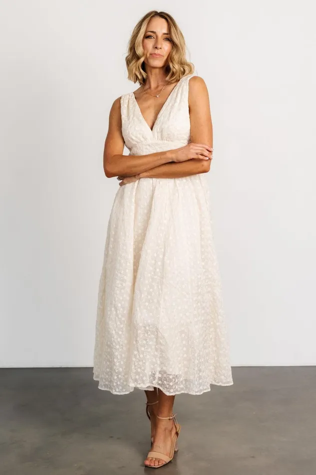 Thalia Embroidered Tank Midi Dress Vintage Cream Women Baltic Born Midi Dresses Thalia Embroidered Tank Midi Dress Vintage Cream Women Baltic Born Midi Dresses