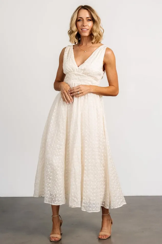 Thalia Embroidered Tank Midi Dress Vintage Cream Women Baltic Born Midi Dresses Thalia Embroidered Tank Midi Dress Vintage Cream Women Baltic Born Midi Dresses