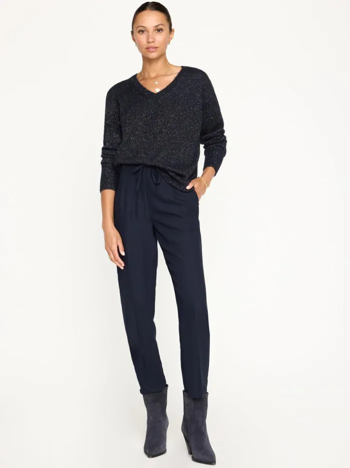 The Allery VNeck Sweater Baltic Metallic Women Brochu Walker Sweaters