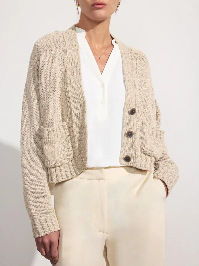 The Cropped Cardigan Ecru Multi Women Brochu Walker Cardigans