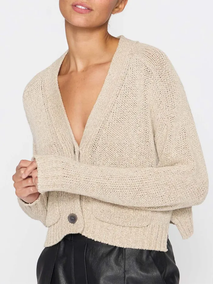 The Cropped Cardigan Ecru Multi Women Brochu Walker Cardigans