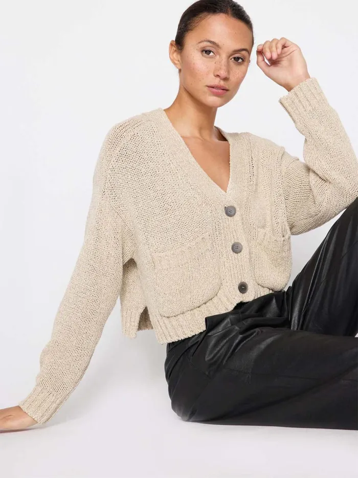 The Cropped Cardigan Ecru Multi Women Brochu Walker Cardigans