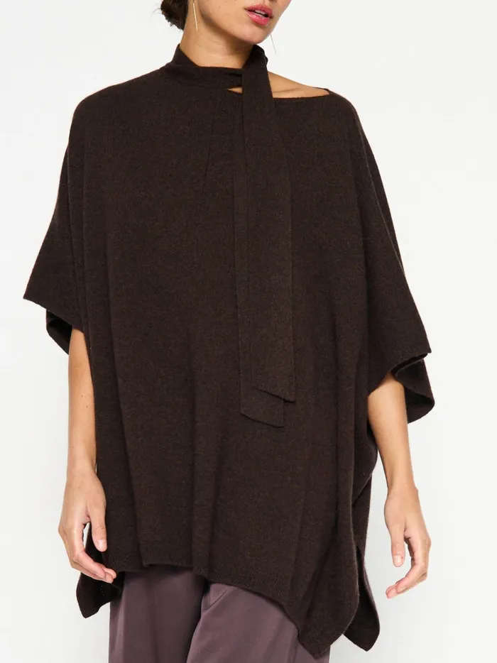 The Dalian Cashmere Poncho Carob Melange Women Brochu Walker Loungewear