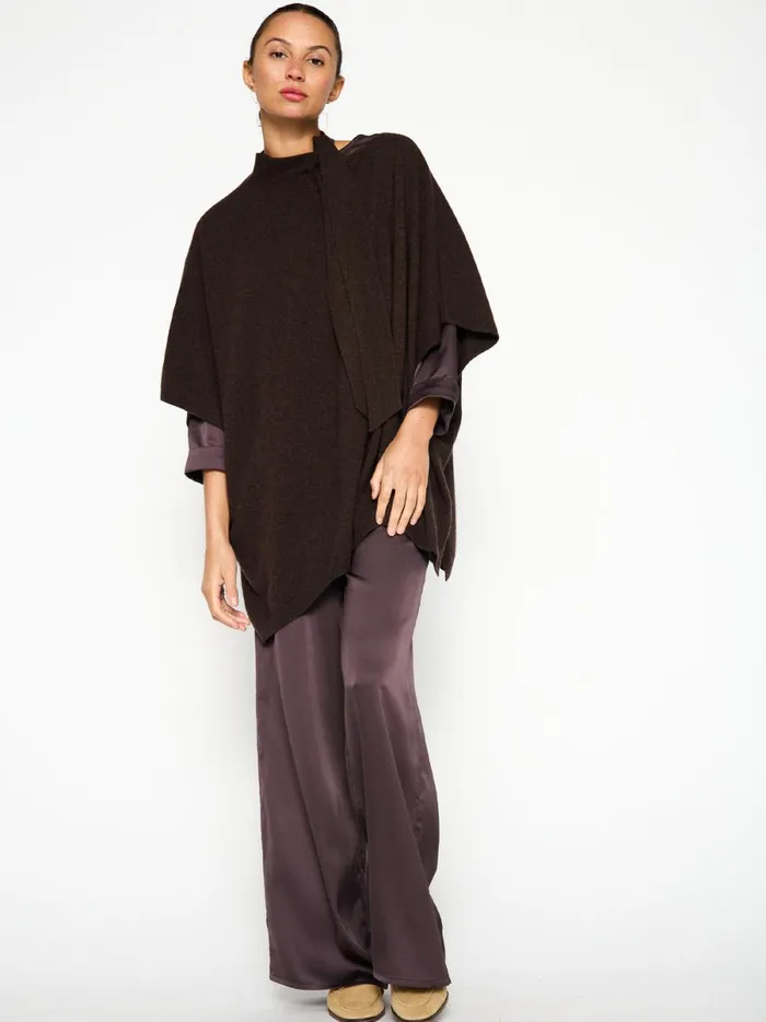 The Dalian Cashmere Poncho Carob Melange Women Brochu Walker Loungewear